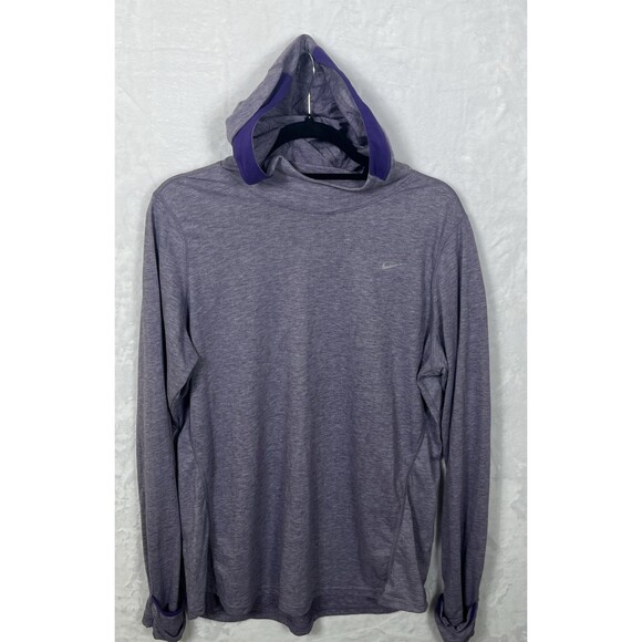 Nike Running Women's Active Shirt Hooded Top Heathered Purple Size XL - Picture 1 of 12